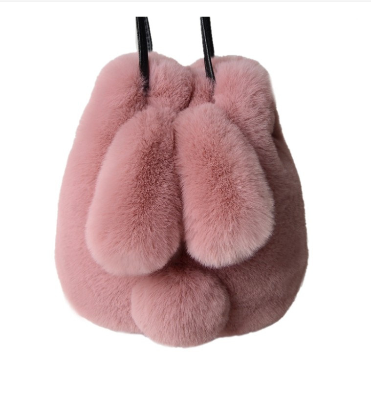 Хутряна сумка зі штучного хутра "Вушка", сумка-клатч із ланцюжком через плече, фото 1