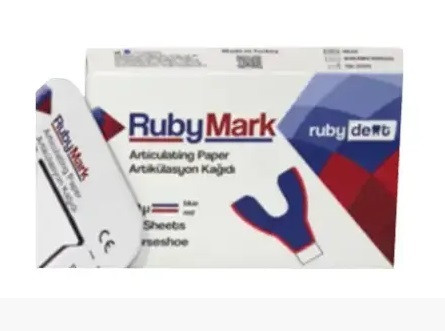 Артикуляційний папір RubyMark 80 mk Підкова, червоно-синій 72 шт., фото 1