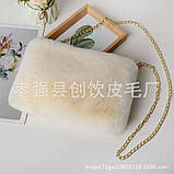 Хутряна сумка зі штучного хутра, плюша, сумка-клатч із ланцюжком через плече, фото 3