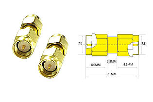 Перехідник для FPV та радіообладнання (SMA M - SMA M прямий)