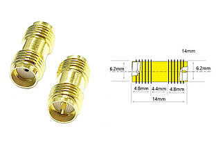 Перехідник для FPV та радіообладнання (SMA F - RP-SMA F прямий)