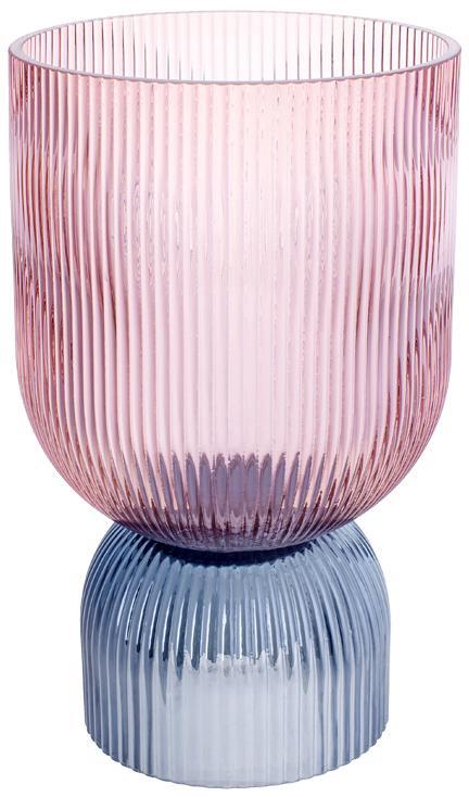 Скляна ваза Ariadne "Carol" Ø 16x26 см, рожевий із блакитним