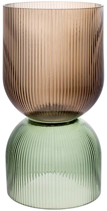 Скляна ваза Ariadne "Carol" Ø 16x31 см, коричневий із зеленим