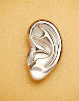 Медицинская брошь брошка значок медицина ухо металл серебристый отоларинголог