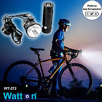 Велосипедный фонарь передний аккумуляторный светодиодный Cree T6 Watton WT-272 велофонарь с держателем SV