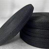 Черная киперная лента 1 см (киперная тесьма 10мм) КР