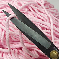 Шнур розовый светлый круглый плетеный 0,6см (акриловый) хлопковый КР