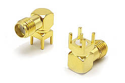 Роз'єм для FPV і радіообладнання (SMA F кутовий 90° на плату) amc