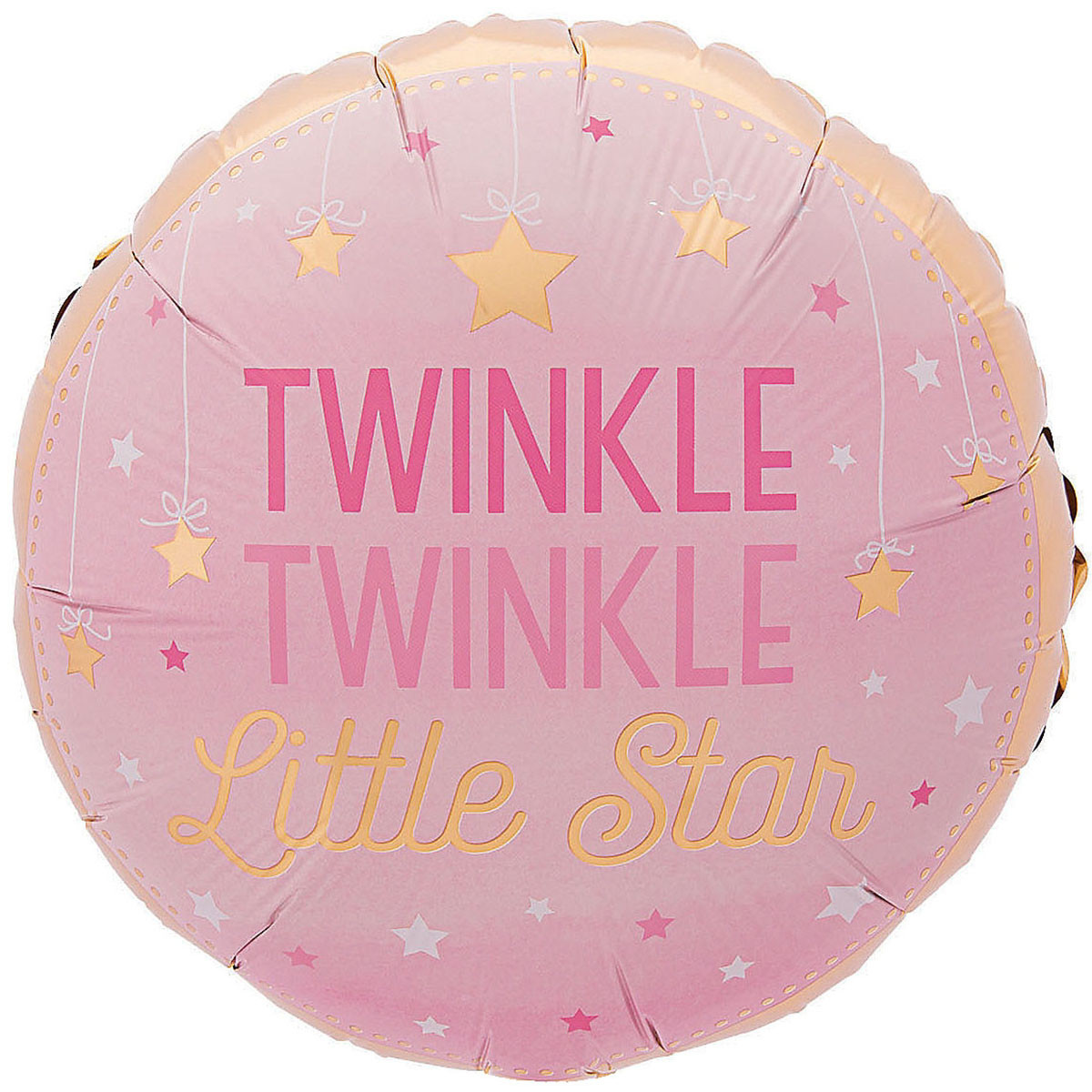 Фольгована кулька круг "Мерехтлива зірочка" рожева 18"(45см) 1шт.