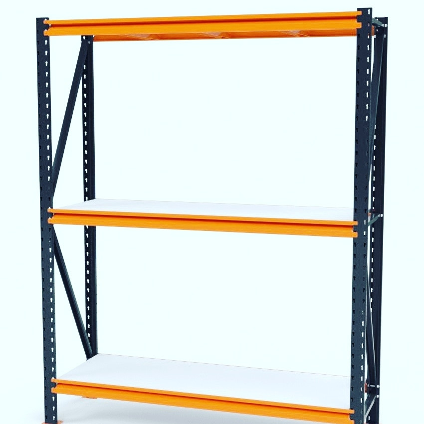 Стелаж для складу, архіву, магазину. SN п. 2000х1340х500 мм RAL 7024 3 яруси полицю ЛДСП, фото 1