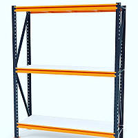 Стелаж для складу, архіву, магазину. SN п. 2000х1340х500 мм RAL 7024 3 яруси полицю ЛДСП