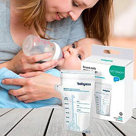 Пакети для зберігання грудного молока Natural Nursing 30 шт. по 180 мл Baby Ono Білий
