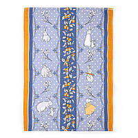 Полотенце вафельное Пасхальные зайцы Home Line синее 45х60 см