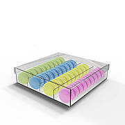 Бокс для макарунів на 4 ряди 240х60х200 мм закритий ACRY Акрил 2 мм