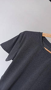 Універсальна футболка вільного крою БАТАЛ (антрацит-меланж) від виробника
