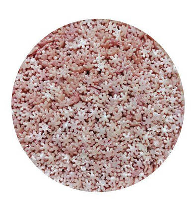Посипка цукрова Сніжинки рожеві перламутрові 50 г