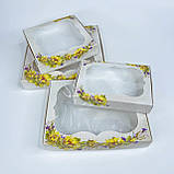 Коробка для пряника, 150*100*30 мм, з вікном, "Соняшники", фото 4