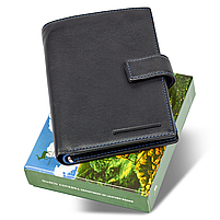 Чорний чоловічий гаманець з фіксацією з натуральної шкіри Marco Coverna MC-1005 A 1221, фото 3