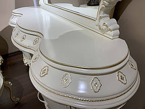 Білий дамський туалетний стіл, бароко, Дольчета, фото 2