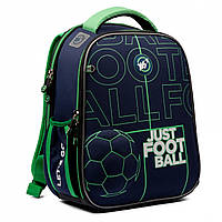 Рюкзак шкільний каркасний YES H-100 Football 35х28х15 см 15 л синій (559379)