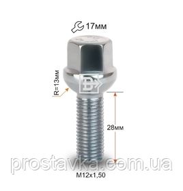 Болт S17A28 Z M12X1,50X28 Цинк Сфера з виступом ключ 17 мм, фото 1
