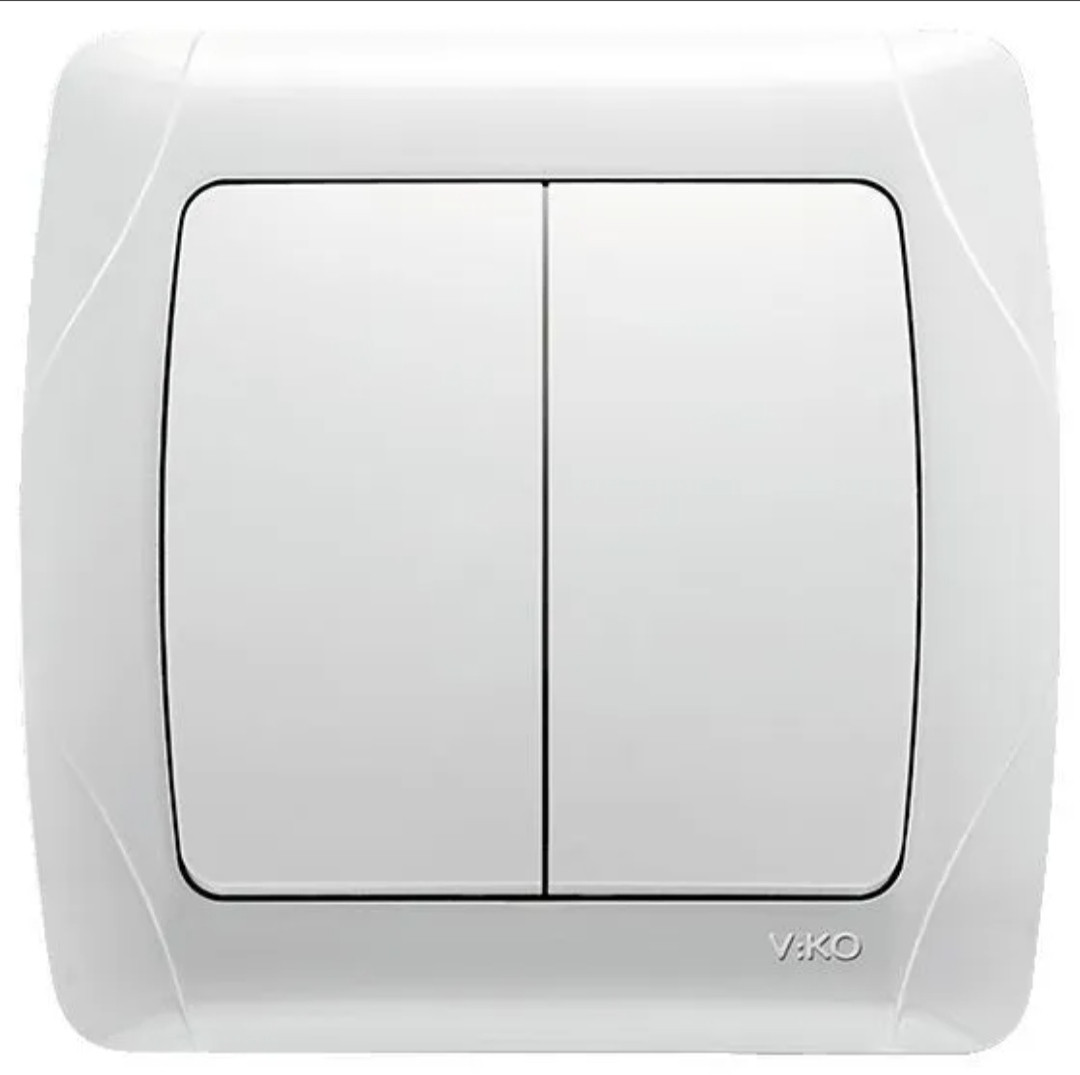 Вимикач 2кл Carmen Білий, фото 1