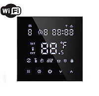 Термостат комнатный Tuya для электрического теплого пола Wifi (16A) black
