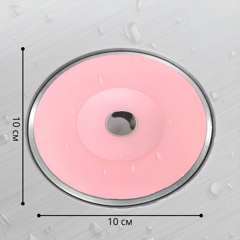 Универсальная силиконовая фильтр-пробка для слива, раковин на кухне и в ванной комнате (розовая) - фото 4 - id-p1816670777