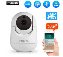 IP смарт-камарт-камера Fuers TUYA 3MP — Wi-Fi (віддалений перегляд), обертання, сигналізація — ORIGINAL!