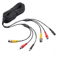 Патчкорд комбинированный коаксиальный + питание + звук, черный Voltronic NC + DC + AV 10m