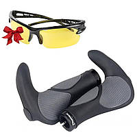 Грипсы на велосипед 140 мм (2 шт) + Подарок Антибликовые очки / Велоаксессуары