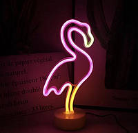 Ночник неоновый лампа светильник Фламинго разноцветный