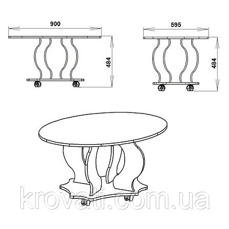 Овальний журнальний стіл Венеція, Компаніт, Венге темний, фото 2