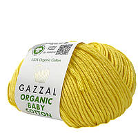 Gazzal ORGANIC BABY COTTON (Газзал Органик Бейби Коттон) № 446 желтый (Пряжа 100% органический хлопок)