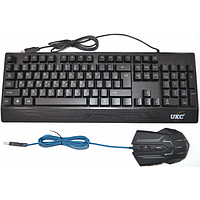 Русская проводная клавиатура + мышка UKC M710 с подсветкой kr