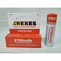 Аккумулятор Arexes 18650 Li-Ion 2700 mAh, 3.7v с защитой Красный kr