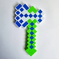 Детский пиксельный Топор со светом и звуком зеленая, 36 см