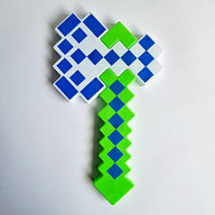 Дитяча піксельна Сокира зі світлом та звуком зелена, 36 см