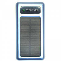 Внешний аккумулятор с солнечной панелью Power bank UKC 8285 10000 Mah зарядка кабель 4в1 Синий kr