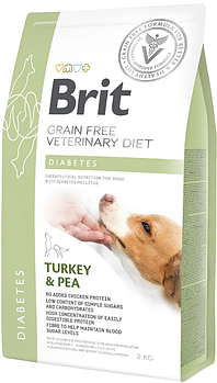 Сухий корм для собак при цукровому діабеті з індичкою Brit GF Veterinary Diet Dog Diabetes 2 кг