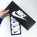 Бавовна Средні чоловічі Шкарпетки Nike / найк - Білі Подарунковий набір у коробці 5 пар, фото 2