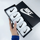 Бавовна Средні чоловічі Шкарпетки Nike / найк - Білі Подарунковий набір у коробці 5 пар, фото 3