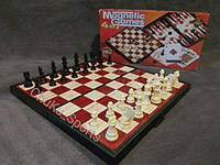 Настольная игра набор Шахматы Нарды Шашки 3 в 1 магнитные № 9841