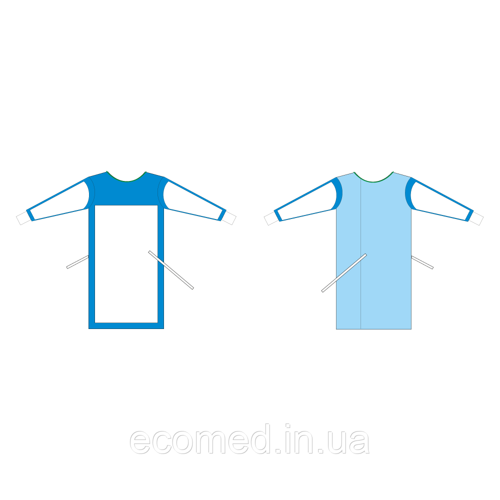 Халат хірургічний "Посилений" SMMS 35 g/m, розмір ХХL, фото 1