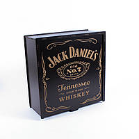 Коробка квадратная на засов с гравировкой черная "Jack Daniel's" 3