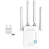 Роутер Wi-Fi Підсилювач сигналу інтернет маршрутизатор, 4 антенний Router подовжувач 300 Мбіт/с Repeater (Pix-link WR16), фото 3