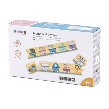 Дерев'яний пазл Viga Toys PolarB Числа та звірята (44071)