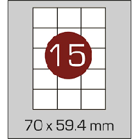 Самоклейка А4 этикеток 15 шт на листе А4 (70Х59,4)