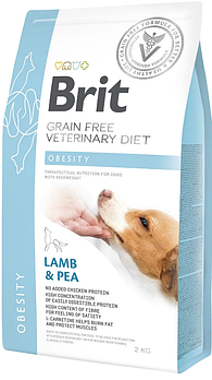 Сухий корм для собак для зниження ваги з ягням Brit GF Veterinary Diet Dog Obesity 2 кг