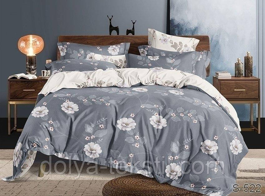 Сатин 2-спальна постільна білизна ТМ TAG з компаньйоном  S522, фото 1